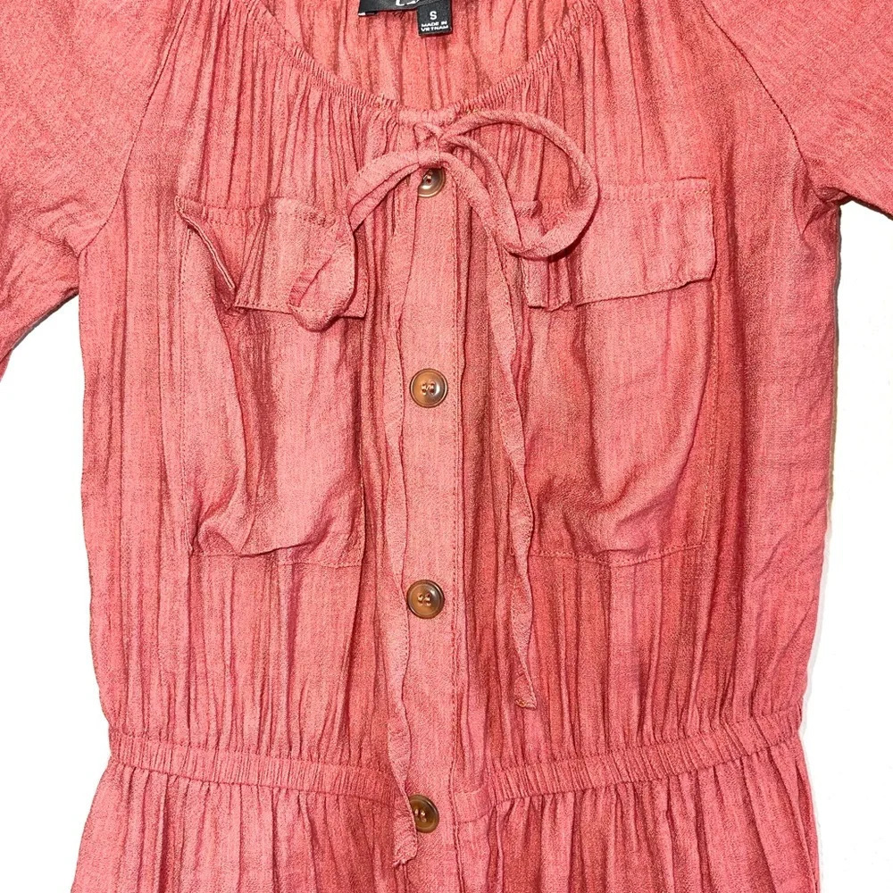 Lulus Rust Orange Button Front Off The Shoulder U… - image 5